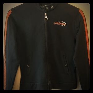 Harley Davidson snap accent zip up jacket